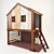 Scandinavian-style House Bed for Growing Child 3D model small image 1