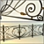 Elegant Wrought Iron Fence 3D model small image 1