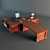 Classic Redwood Desk 3D model small image 1