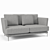 Cozy and Stylish 2.5-Seat Sofa 3D model small image 1