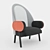 Moon I Armchair: Limited Edition Ebonized Beech Upholstered Design 3D model small image 2