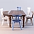 Gray 33 Table & InOut Chairs: Versatile Elegance 3D model small image 3