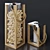 Luxe Polished Nickel & Wood Tate Collection 3D model small image 2