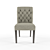 Elegant Tufted Linen Dining Chair 3D model small image 1