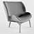 French Made Perrouin Kalin Armchair 3D model small image 3