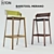 Modern Merano Barstool: Stylish and Elegant 3D model small image 2