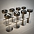 Retro Button Bar Stools 3D model small image 1