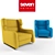 Seven Salotti Armchair: Modern & Elegant Design 3D model small image 1