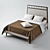 Lancaster King Bed: Elegant Combination of Fabric and Leather 3D model small image 1