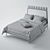 Lancaster King Bed: Elegant Combination of Fabric and Leather 3D model small image 3