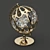 Globe Charm Pendant: Exquisite Golden Globes 3D model small image 1