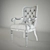 Hickory White Armchair: Elegant Comfort 3D model small image 2