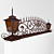 Elegant Wrought Iron Gate with Ornate Top and Lantern 3D model small image 3