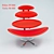 Crown Red Fabric Metal Chair 3D model small image 1