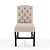 Elegant Beige Linen Dining Chair 3D model small image 1