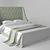 Elegant Wingback Headboard 3D model small image 1