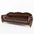 Sleek Leather Sofas 3D model small image 1