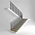 Dual-Flight Staircase, 11 Steps 3D model small image 1