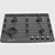 Sleek Gas Cooktop: Zigmund & Shtain GN 07.61 A 3D model small image 1