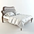 Elegant Leather Headboard Bed 3D model small image 1