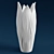 Elegant Blooming White Ceramic Vase 3D model small image 1