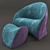 Title: Elegant Midi Armchair 3D model small image 1