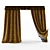 Elegant Choco Velvet Drapes 3D model small image 1