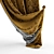 Elegant Choco Velvet Drapes 3D model small image 2