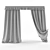 Elegant Choco Velvet Drapes 3D model small image 3