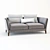 Elegant Bretagne 2-Seater Sofa 3D model small image 1