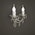 Elegant Crystal Wall Sconce 3D model small image 1