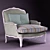 Vintage Armchair with Chic Cushions 3D model small image 2