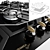 PYRAMIDA PFE 641 Black Rustico: Sleek Gas Cooktop 3D model small image 2