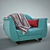 Renewed 1920s Vintage Armchair 3D model small image 1