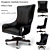 Sleek Black Leather Hairhide Office Chair 3D model small image 1