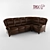 Diana-7: Corner Leather Sofa with Wooden Decor 3D model small image 1