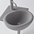 Compact Square Wash Basin - 35x35cm 3D model small image 3