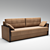 Sleek Modern Sofa 3D model small image 1
