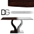 Elegant Ebony Dining Table 3D model small image 1
