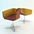 Sleek X-Foot Chair by Area Declic 3D model small image 1