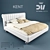 Elegant Metal-Leg Bed 3D model small image 1