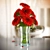 Modern Glass Vase with Red Gerberas 3D model small image 1