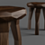 Nikari Stockholm Study - Low Walnut Stool 3D model small image 2