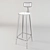 Country Style American Bar Stool - Vintage Height Adjustable 3D model small image 2