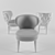 Luxury Ipe Cavalli Zelda Armchair 3D model small image 2