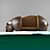 Hipposaurus Sofa: Wooden Base, Leather Upholstery 3D model small image 2