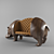Hipposaurus Sofa: Wooden Base, Leather Upholstery 3D model small image 3
