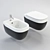 HATRIA Abito Bathroom Set: Toilet, Bidet & Button 3D model small image 1