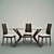 Elegant Magna 5-Piece Dining Set 3D model small image 2