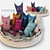 Cozy Knitted Cat Family 3D model small image 1